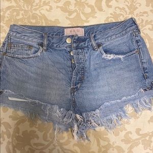 FP distressed jean shorts